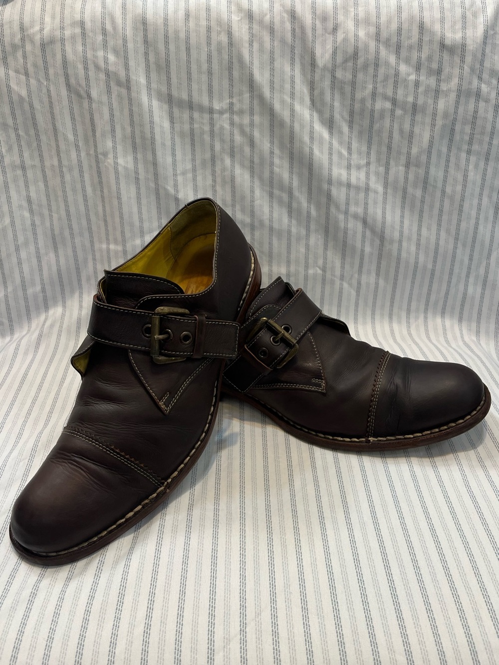 Moma Italian Dark Brown Leather Monk Strap Loafers
